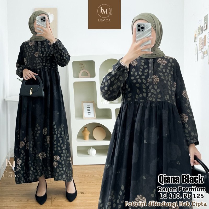 Urwah Midi Dress Rayon Motif Ready Standar & Jumbo Bahan Rayon Premium Terlaris Ld 110 & 120 Pb 125 