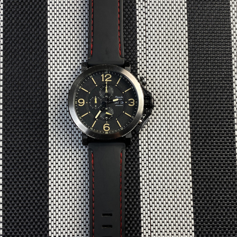 Jam Tangan Pria Alexandre christie AC 6281MC Black Grey Chronograph