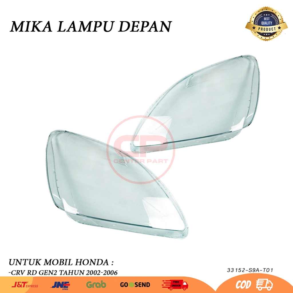 Cover Mika Kaca Lampu Depan Head Lamp Mobil Honda  Crv Rd Gen2 2002 2003 2004