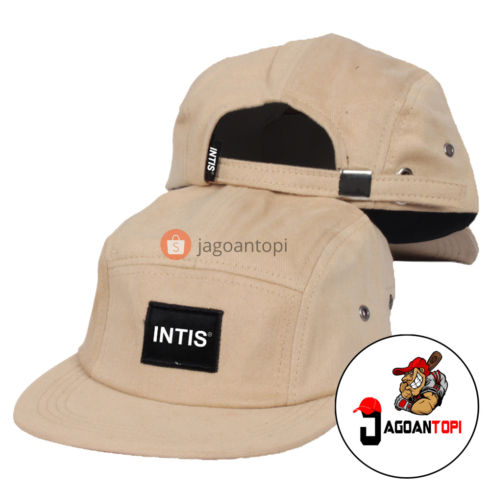 Topi 5 Panel Pria Basic Cream - Intis