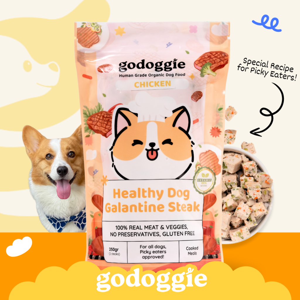 Godoggie Cooked Meal Galantine Steak | 100% Daging Asli | Special Recipe for Picky Eaters Dog Cat