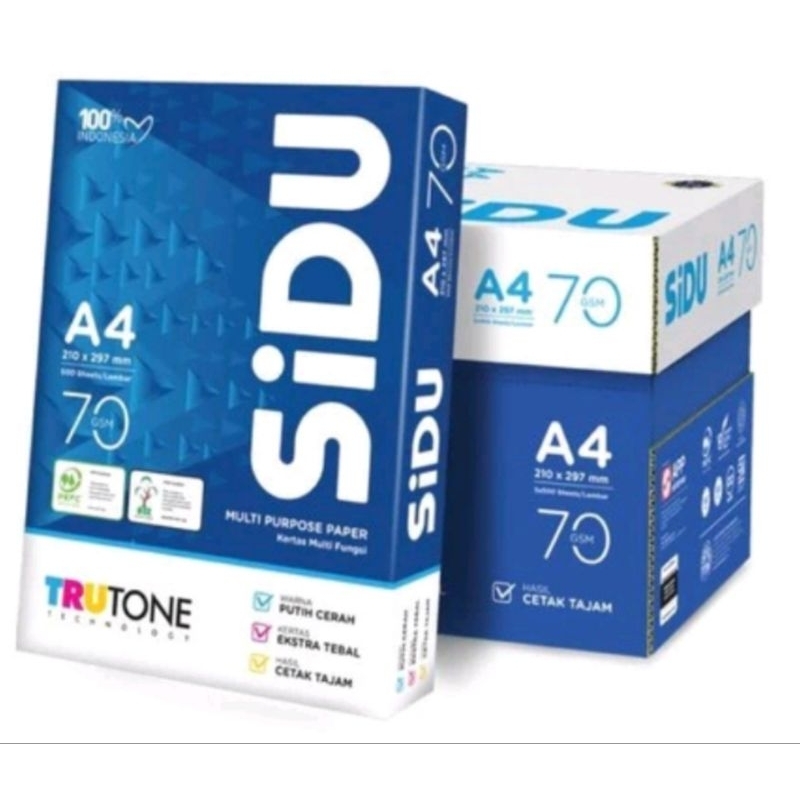 

Kertas HVS SIDU A4 70 gsm [ 1 Karton isi 5 Rim ] Sinar Dunia