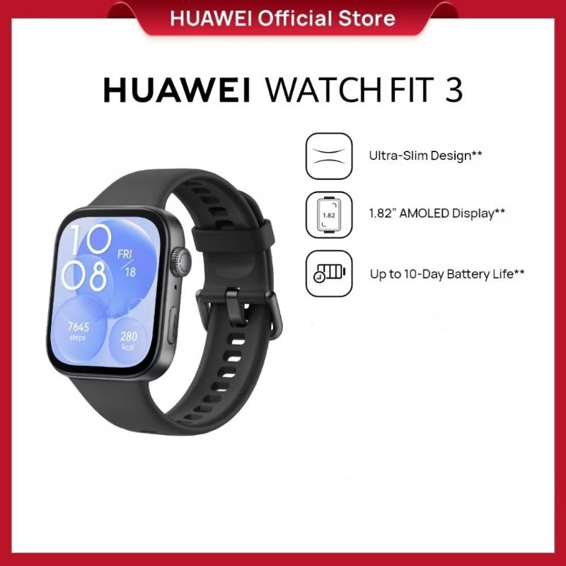 [BEKAS] HUAWEI WATCH FIT 3 BLACK SECOND