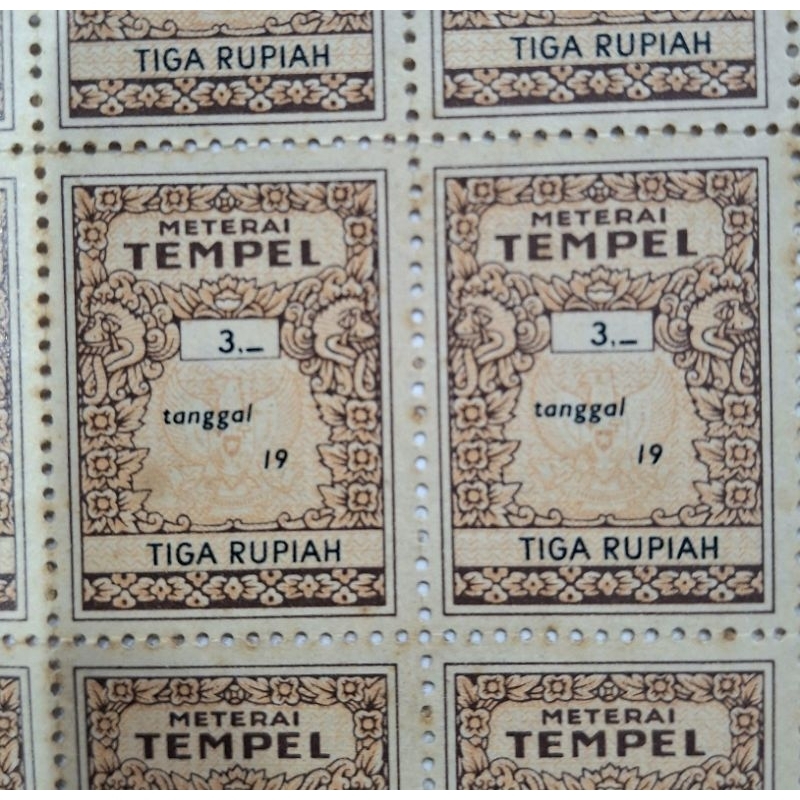 

Materai Tempel 3 Rupiah Tahun 1960 - 1970an | Materai Tempel Kuno 3 Rupiah