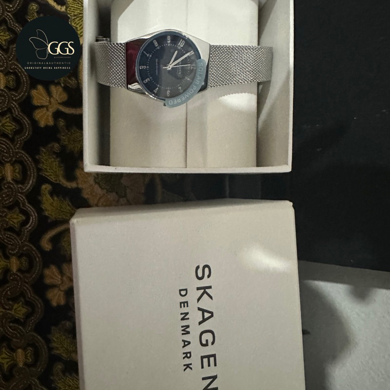 Jam tangan cewek rantai silver Skagen Denmark