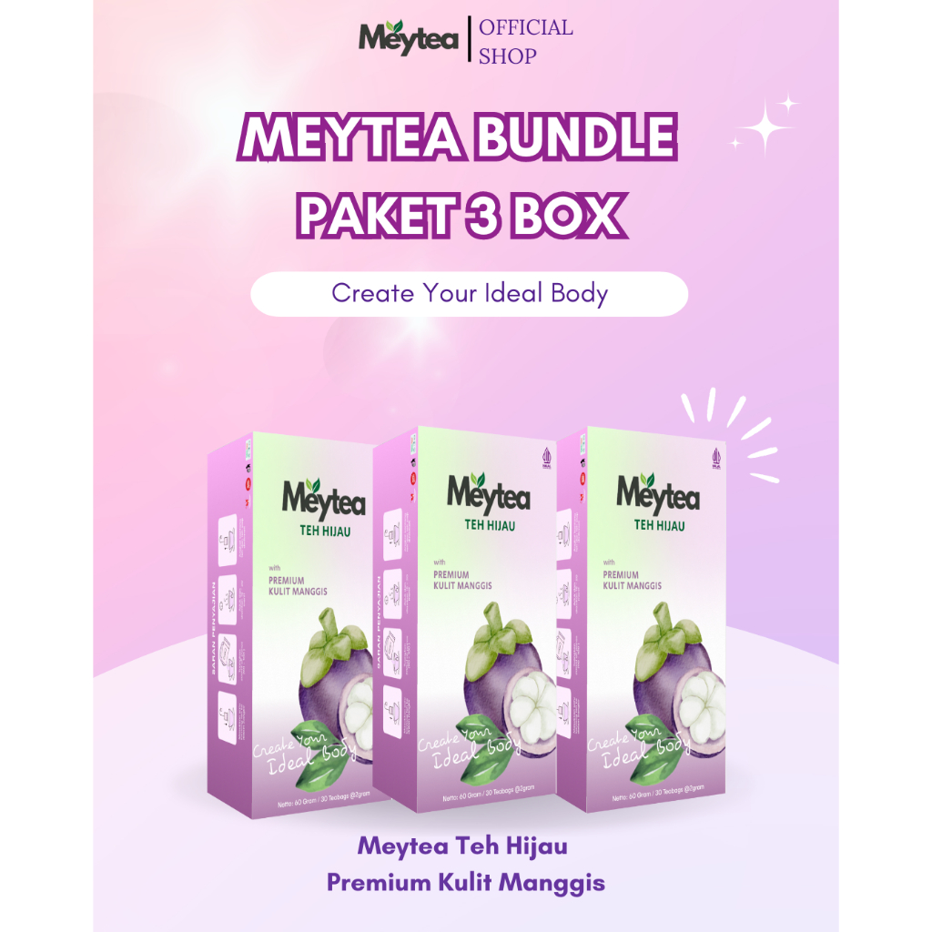 

[ HALAL BPOM ] MEYTEA Paket Hemat 3 Box Teh Hijau Premium Kulit Manggis | Meytea Minuman Teh Hijau | Teh Diet Detoks