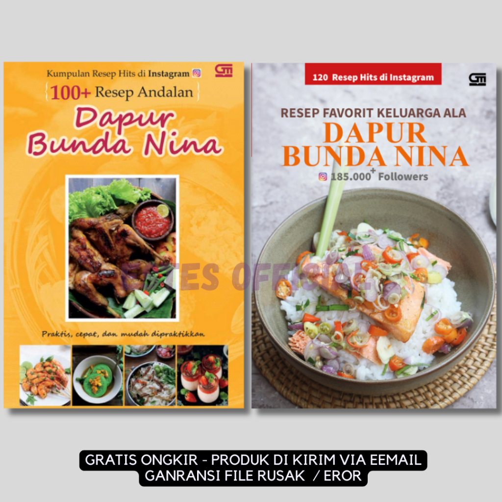 

[ BUNDLE ] 100+ Resep Andalan Dapur Bunda Nina, 120 Resep Hits Resep Favorit Keluarga ala Dapur Bunda Nina