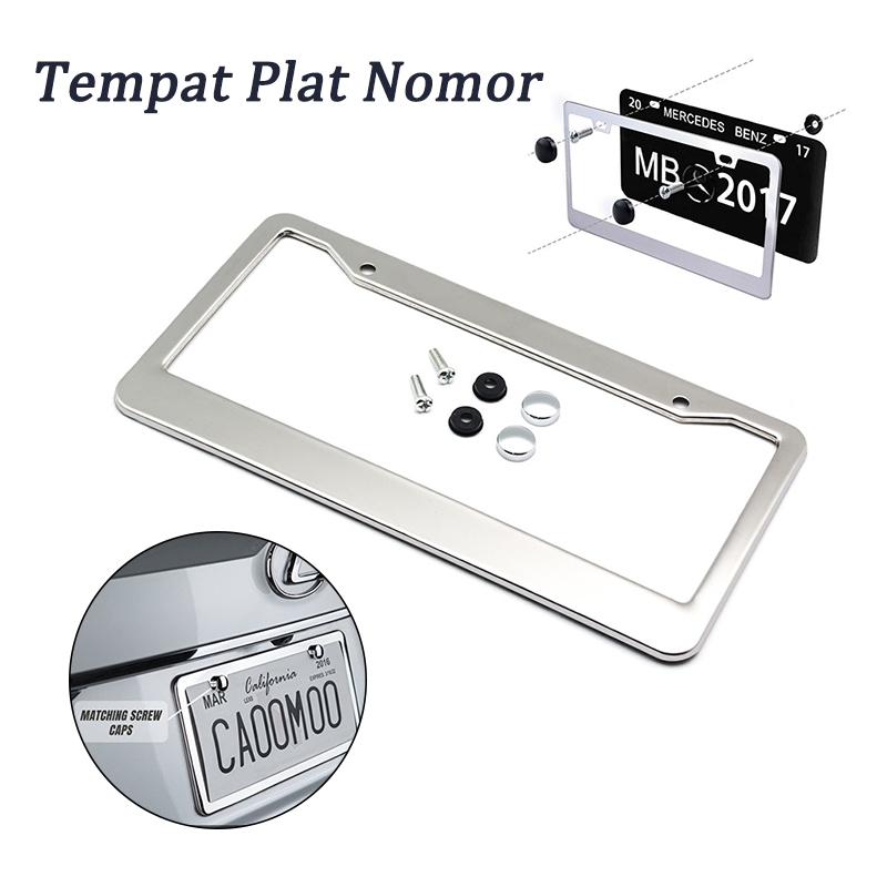 Tempat Plat Nomor Mobil Stainless Frame Plat Nomer Mobil Dudukan Pelat Nomor Mobil
