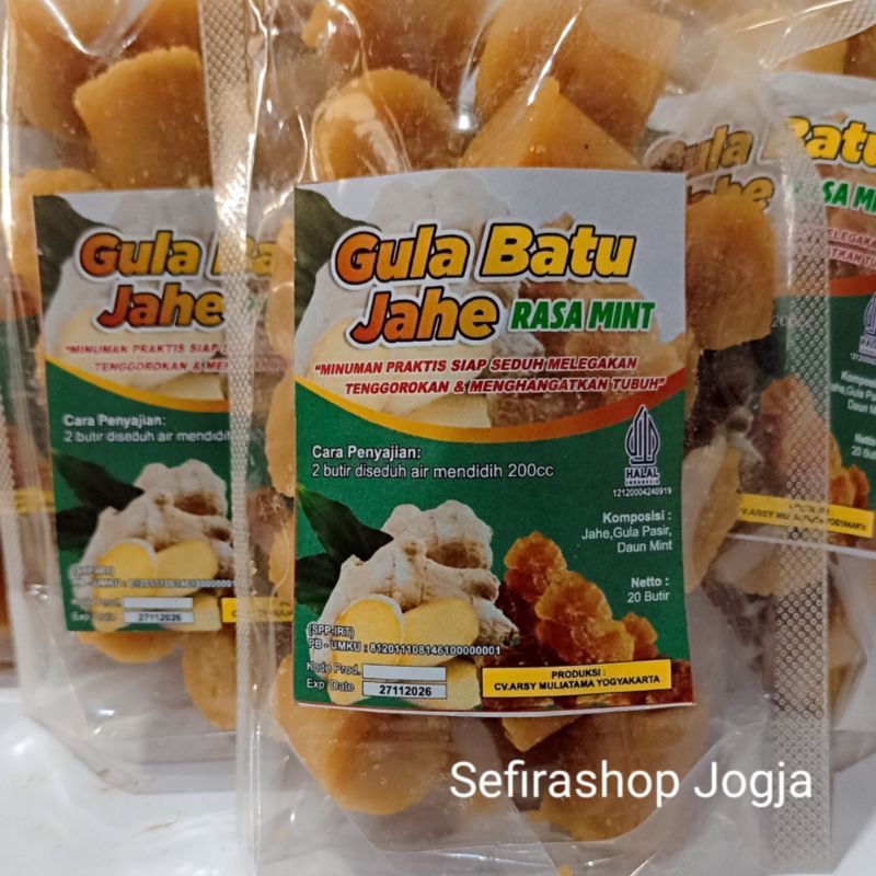 

Gula Batu Jahe Rasa Mint /Minuman Herbal Tradisional Alami Siap Seduh