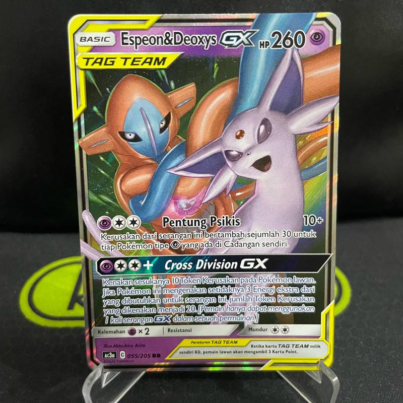 Espeon&Deoxys GX RR Tag Team 055/205, Pokemon TCG Indonesia