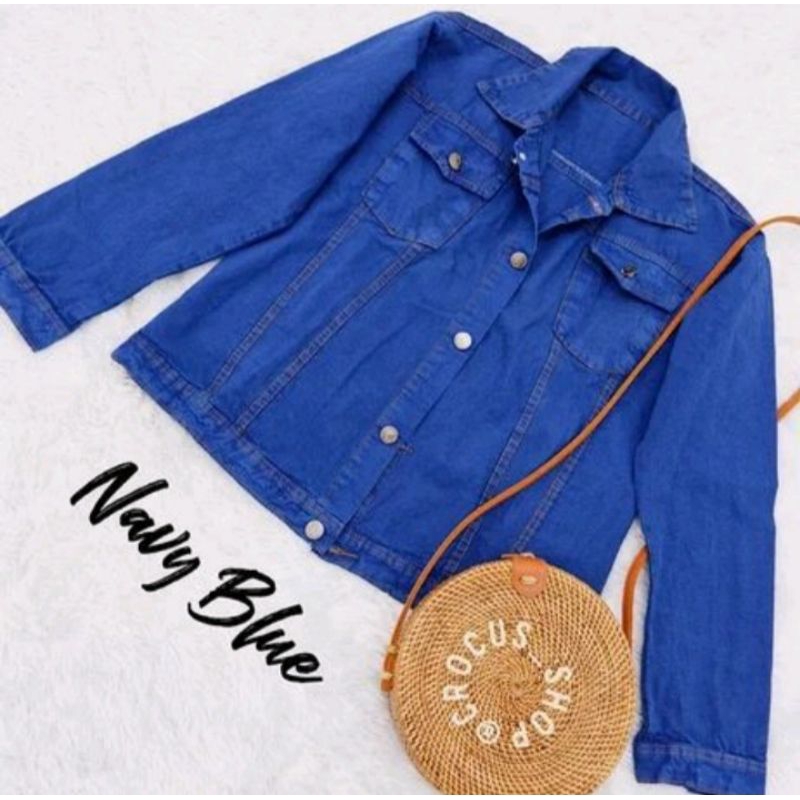 TERBARU ( OVERSIZE ) JAKET JEANS WANITA HITAM SNOW // JAKET JEANS WANITA BIRU SNOW // JAKET JEANS