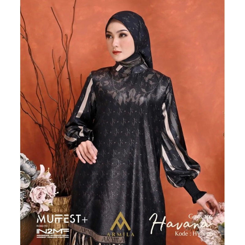 Gamis syari brand Armila original set syari sracf
