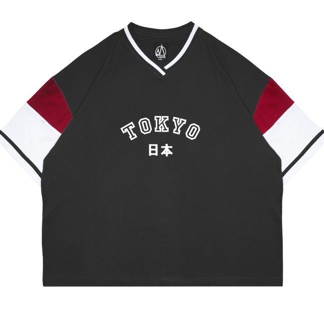 Berkualitas Moxie Kaos Boxy Tokyo Unisex Combed 24s Abu Tua Dark Grey TShirt  Dark Grey M