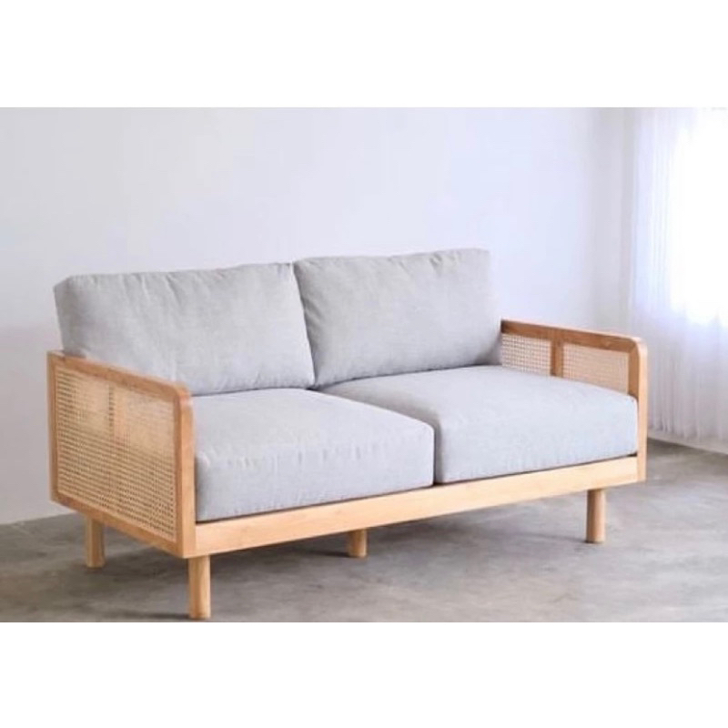 SOFA KAYU JATI ANYAMAN ROTAN KLASIK MINIMALIS / SOFA KAYU JATI JAPANESE STAYLE