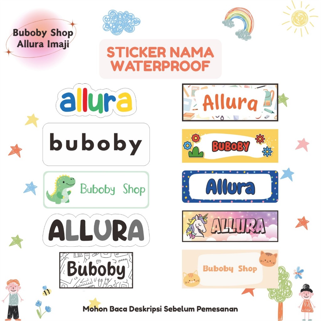 

Sticker Nama Waterproof SNW Series 3