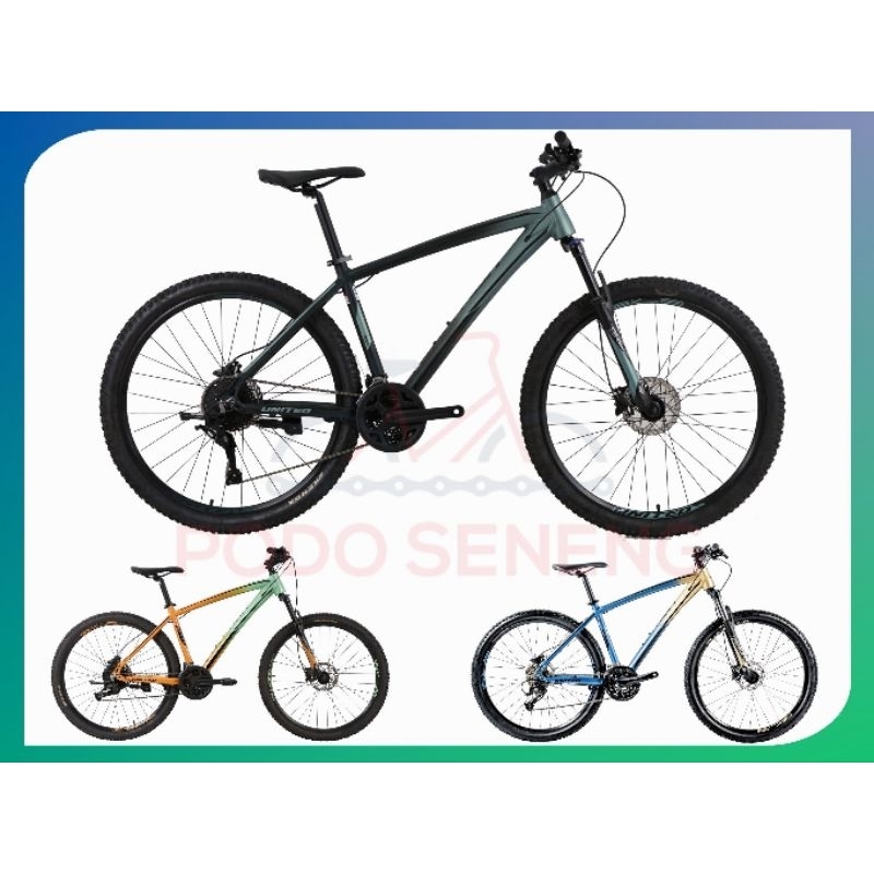 Sepeda Gunung MTB United Detroid 2.0 Ukuran 27.5 Inch Hydraulic Disc