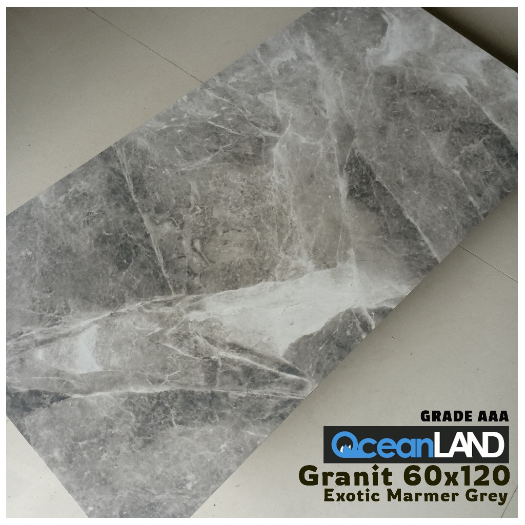 Granit lantai 60x120 Motif Marmer Abu-abu Grey Original Granite Tile Grade AAA  Termurah