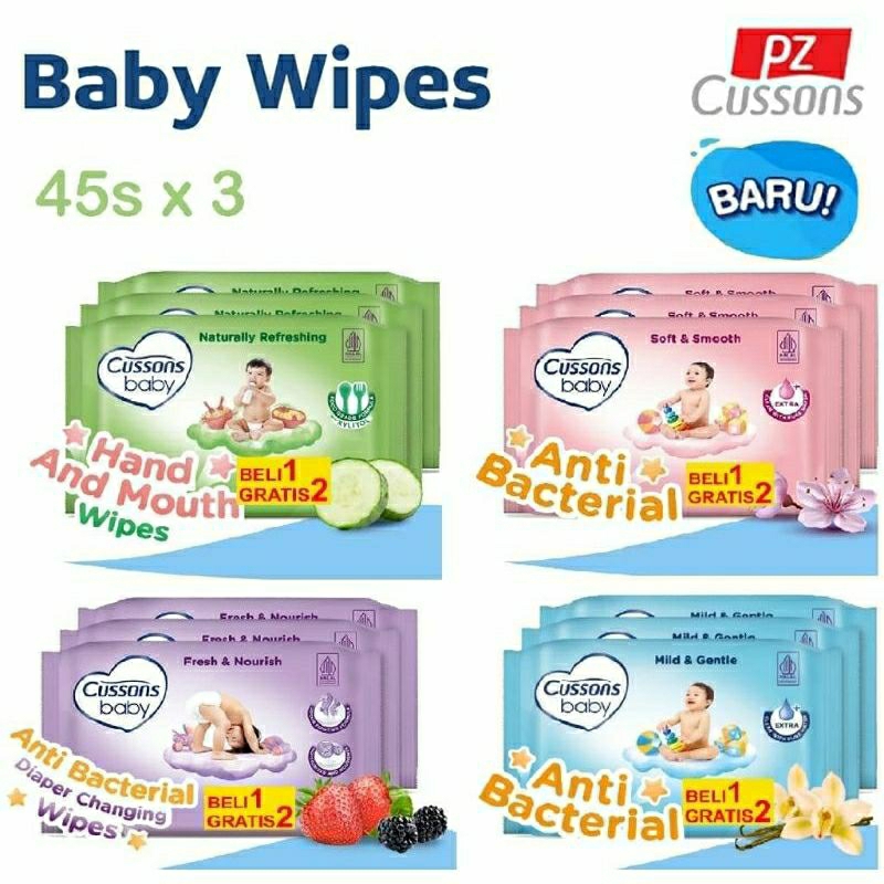 CUSSONS BABY Wipes |Tisu Basah | Tisu Bayi |Tisu Basah Bayi Beli 1Gratis 2