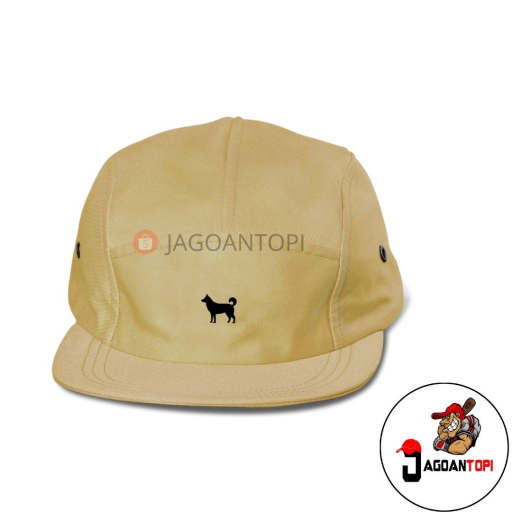 Topi 5 Panel Pria Dog Cream - Intis