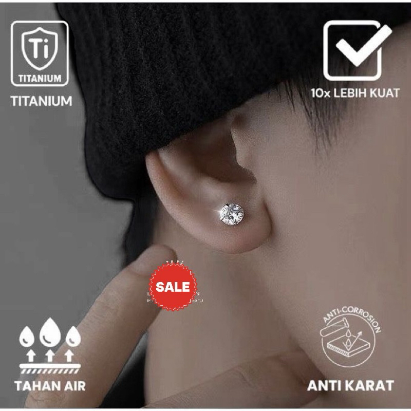 anting magnet titanium kualitas anti karat untuk pria keren