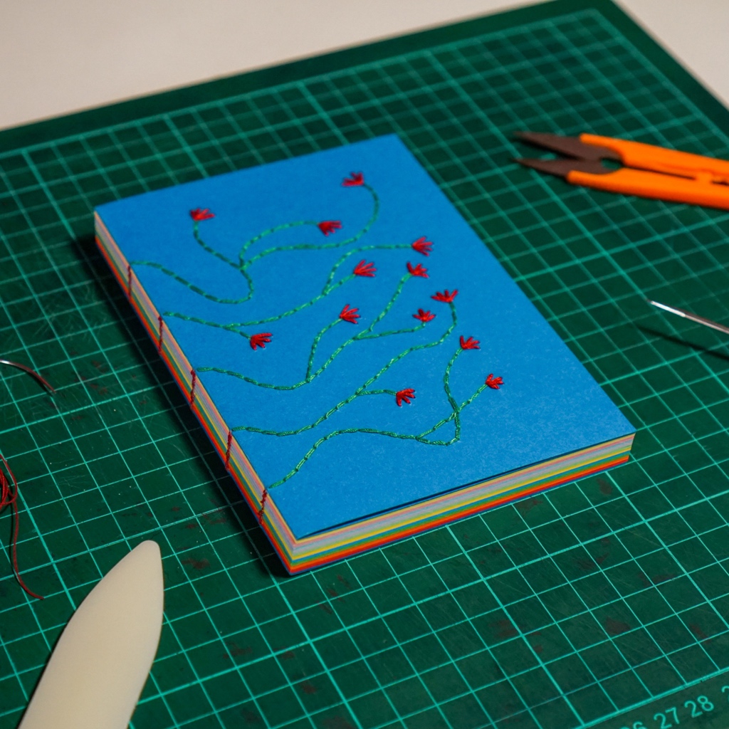 

Notebook Handmade Embroidery - Biru Tarbiz - A6 14,5 x 10 cm - Colorplan Paper Cover - Limited Editions