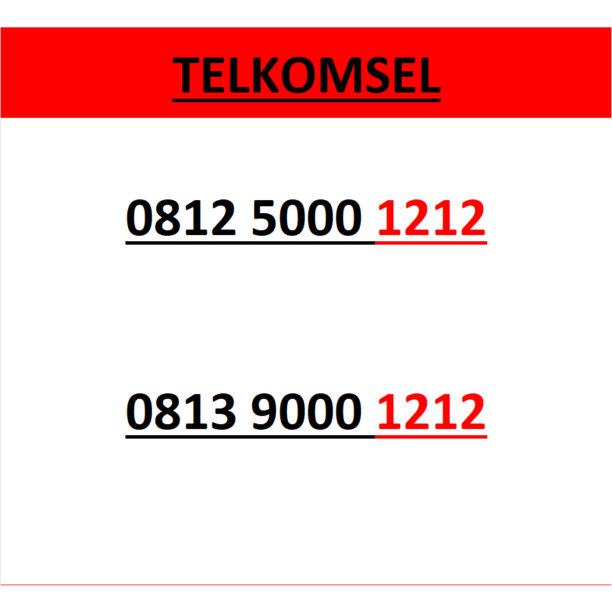 Nomor cantik simpati telkomsel seri abab 1212 murah lengkap w8000