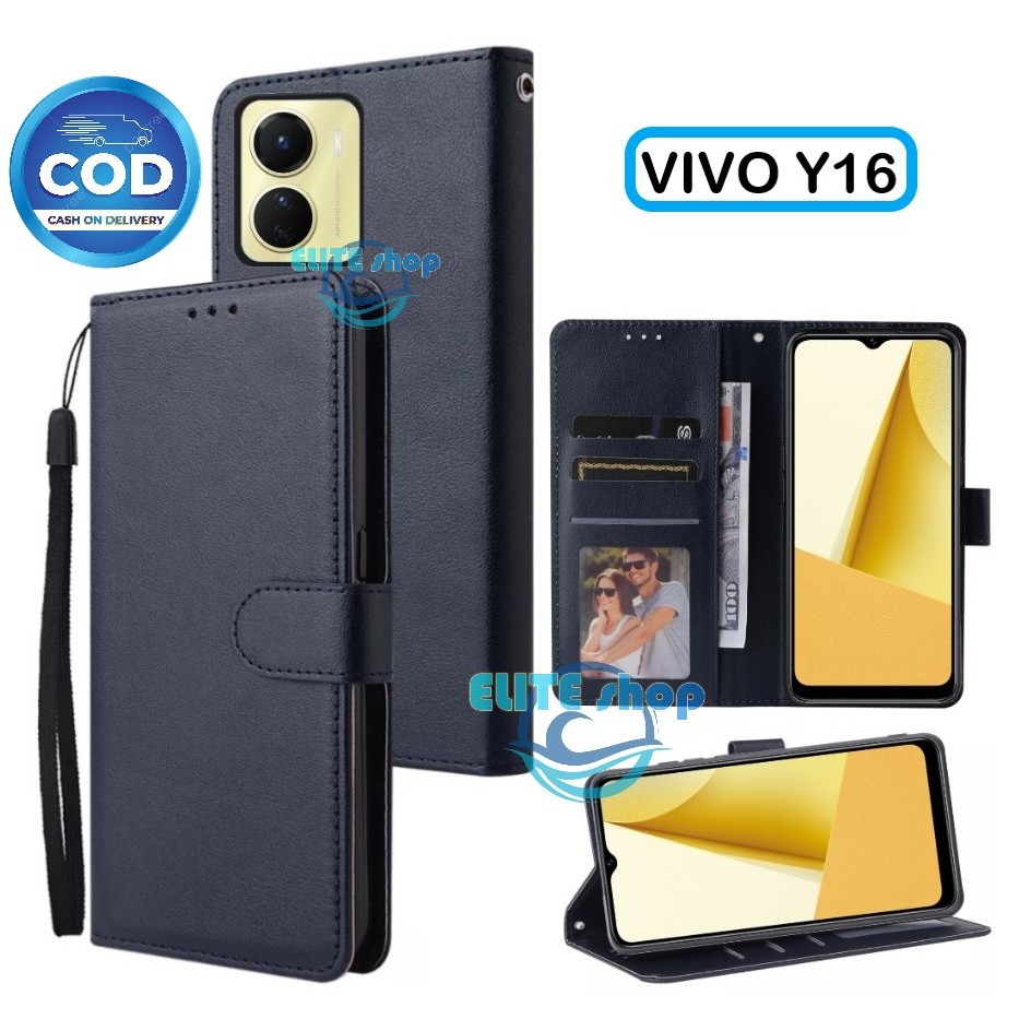 Flip Case VIVO Y16 Case Wallet Kulit Casing Dompet Case Wallet Leather Flip Case VIVO Y16 Casing hp 