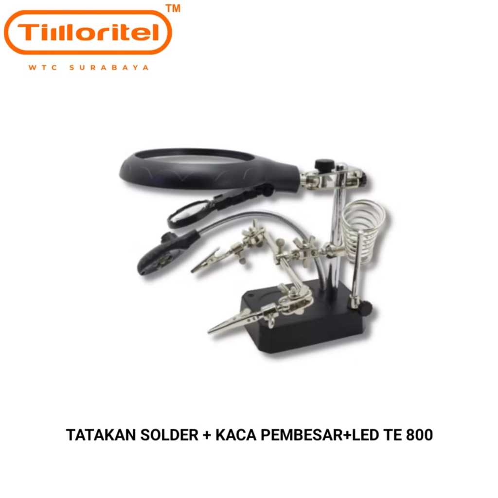 TATAKAN SOLDER + KACA PEMBESAR+LED TE 800