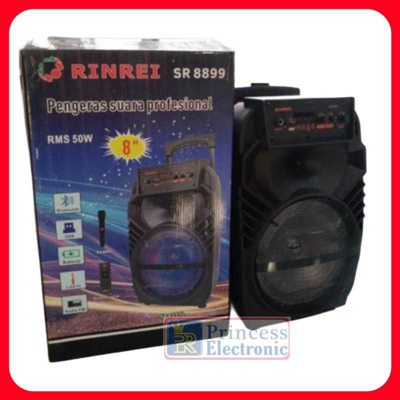 Speaker Portable Rinrei SR8899L 12 inch Karaoke bluetooth