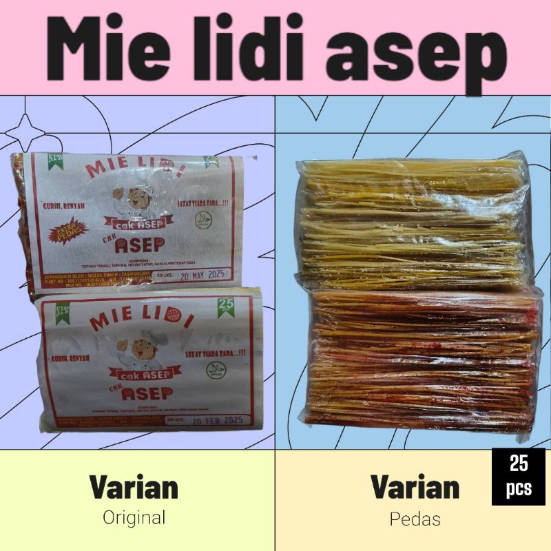 

Mie lidi cak asep 1 pack isi 25 pcs