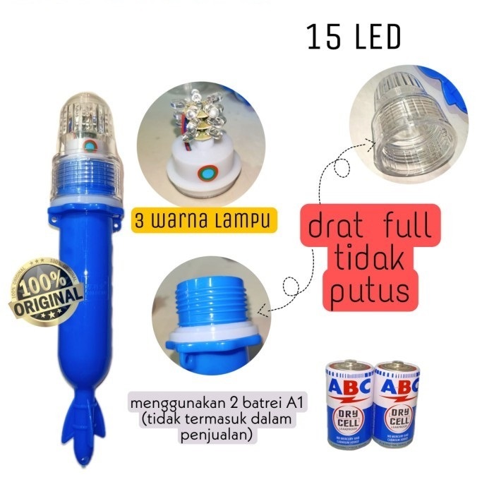 Lampu Kapal 3 Warna / Lampu Kapal Torpedo 3 Warna / Lampu Nelayan Kedap Kedip Lampu Kapal Mancing