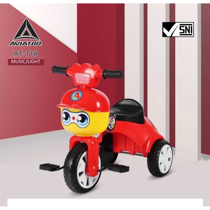 SEPEDA ANAK RODA TIGA TRICYCLE BABY AVIATOR AT118 AT116 AT117 AT 118 AT 116 AT 117