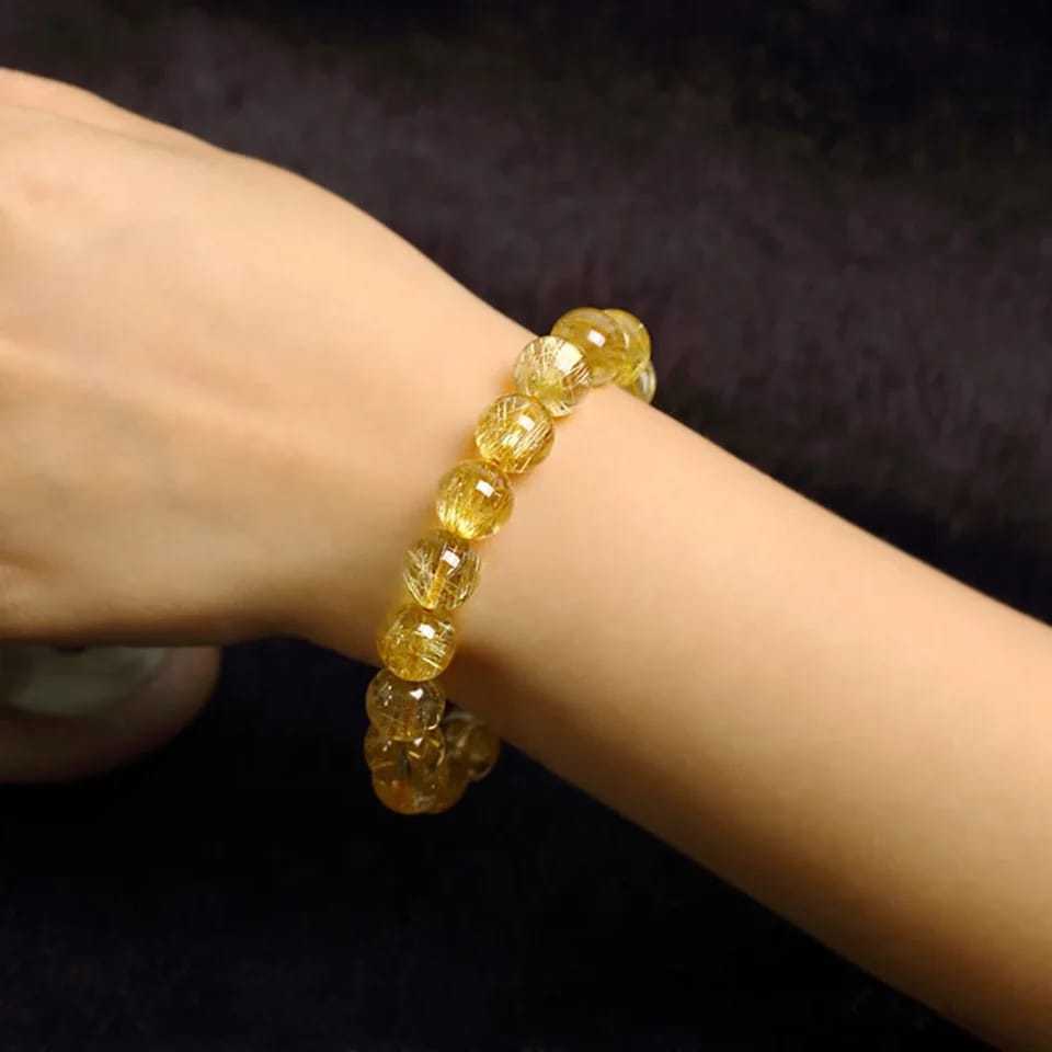 gelang rutilated gold quartz natural