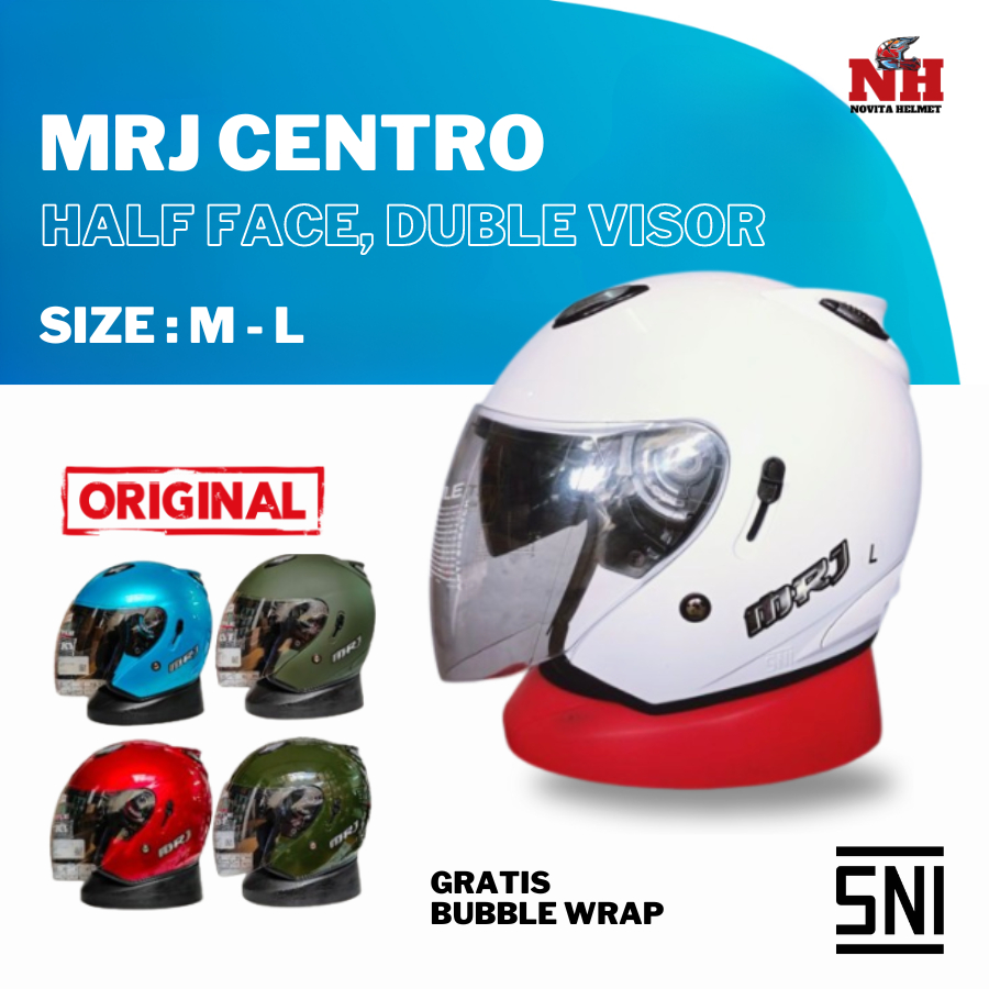 MRJ Centro Helm Half Face Double Visor Original 100% SNI
