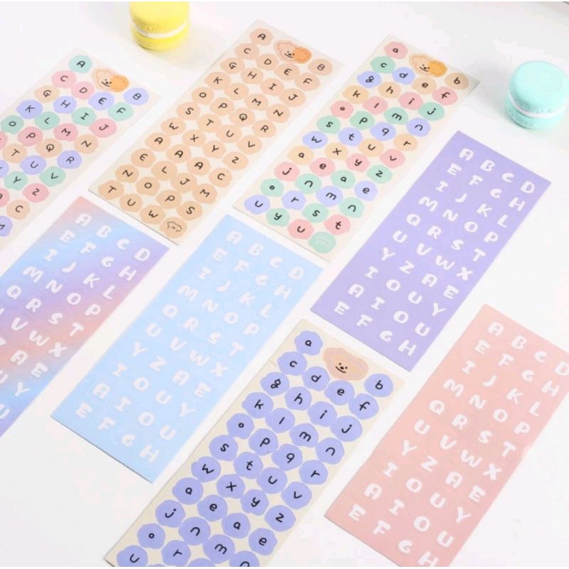 

Amiinah Store Stiker Huruf Alphabet Ins wind cream body English letters handbook stickers girl heart handbook DIY material chase star goo card stickers