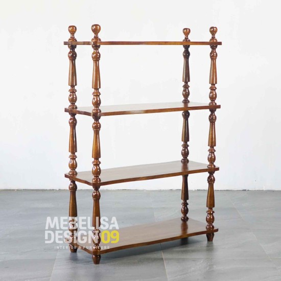 Rak Pajangan Rak Buku Antik Kayu Jati