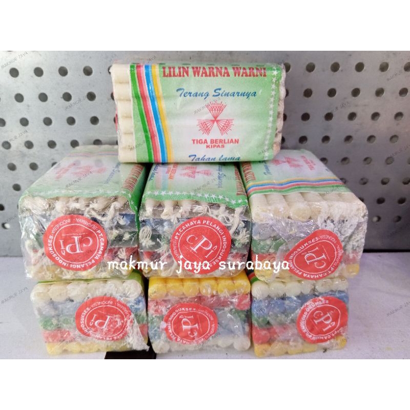 (1 Dus) Lilin Warna Warni Kecil/Lilin natal kecil/Lilin Doa/Lilin Kecil Warna/Lilin Tiga Berlian/Lil