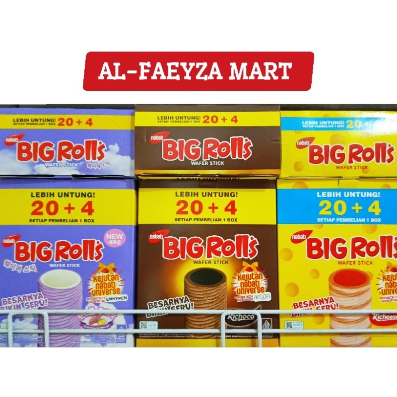 

Nabati Big Rolls | Nabati Rolls | Nabati Big Rolls Wafer Stick ( 1 Box Isi 20+4) | Nabati Big Rolls Rasa Keju, Goguma, Cokelat/Coklat | Jajanan Jadul | Jajanan Legendaris | Jajanan SD | Jajanan 1000an