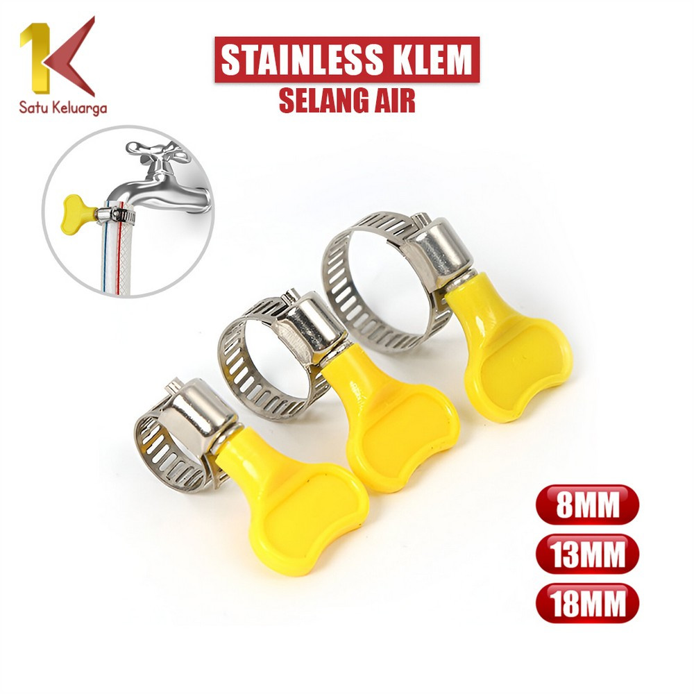 Satu Keluarga Stainless Klem Selang Air Serbaguna C1113 Klem Selang Kuping 1/2 - 1 Inch Hose Clamp