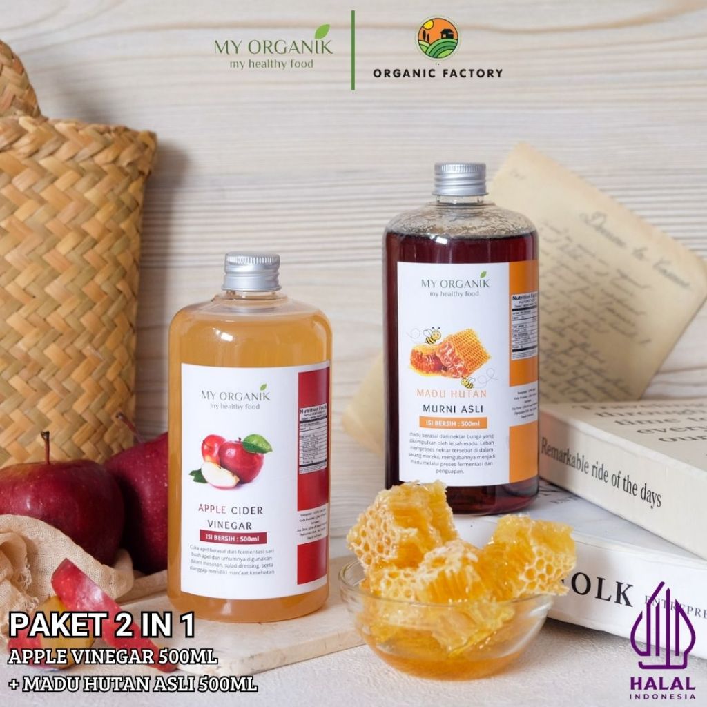

My Organik Super 2 in 1 Madu Hutan Murni 500 ML Cuka Apel Apple Cider With Mother Murni 500 ML