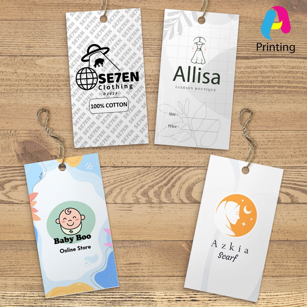 

Cetak 100pcs Hang Tag Label Brand Produk Fashion Pakaian Celana Sepatu Design Custom Free Design