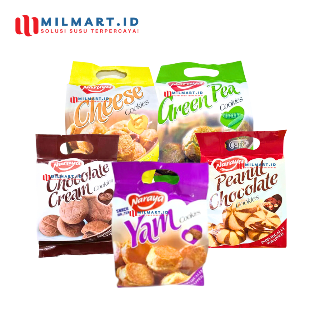 

NARAYA COOKIES BISKUIT NARAYA 28 SACHETS 280 G CAMILAN YAM JAJANAN GREEN PEA
