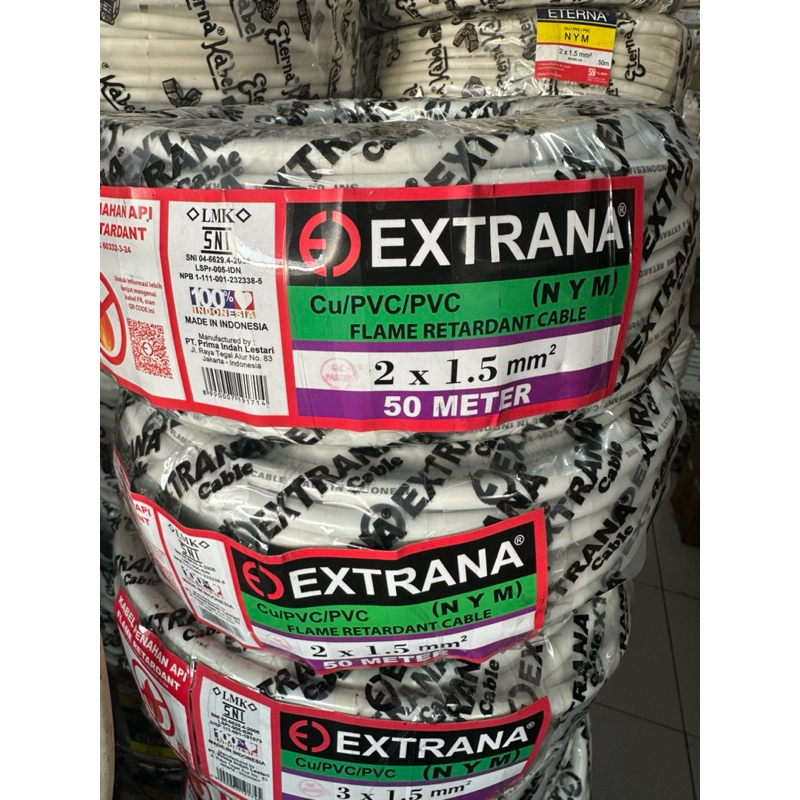 KABEL NYM EXTRANA 2x1.5 || KABEL SNI BERKUALITAS || EXTRANA 2x1.5 || KABEL NYM EXTRANA 2x1.5