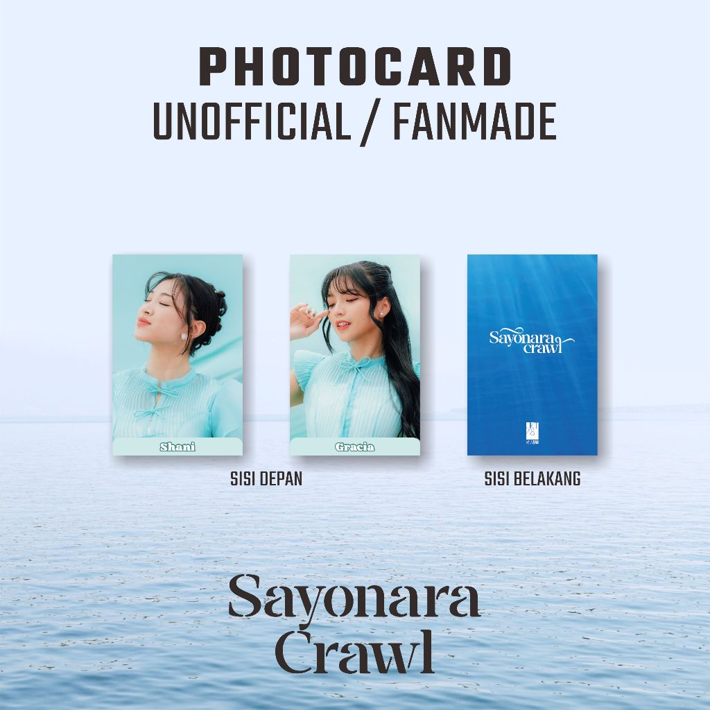 Photocard JKT48 Unofficial / Fanmade PC Edisi "SAYONARA CRAWL" print 2 sisi