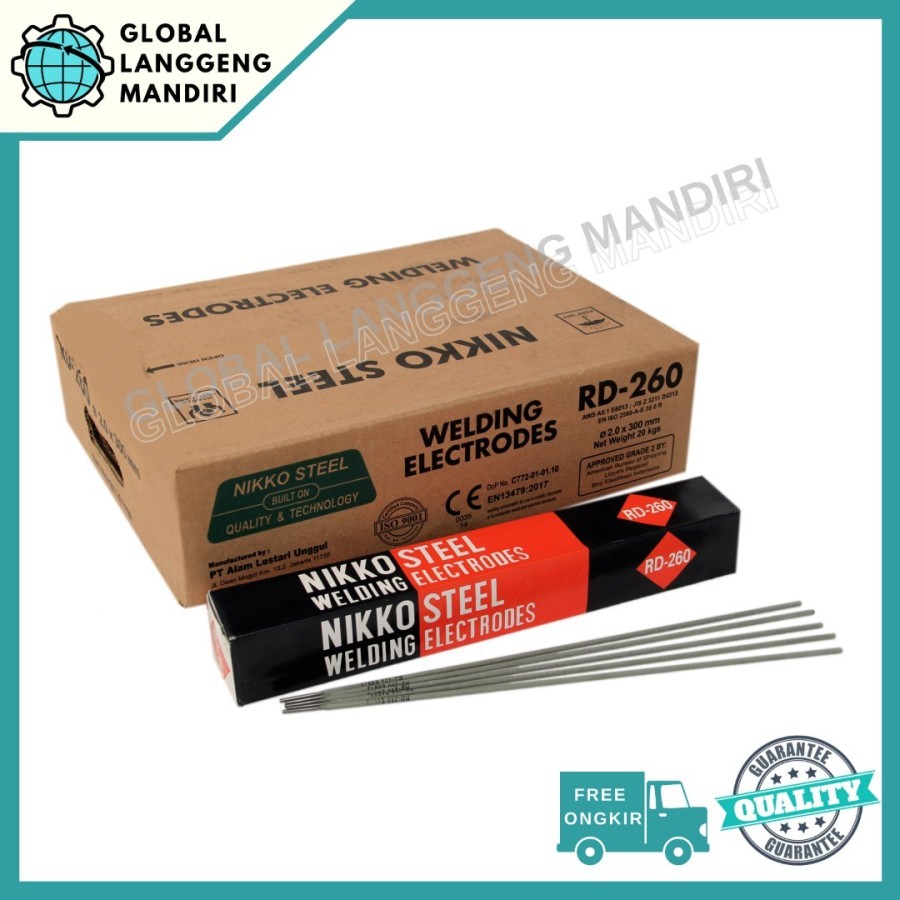 KAWAT LAS RD260 1.6mm NIKKOSTEEL (1KG) / RD 260 1.6MM LAS BESI STEEL