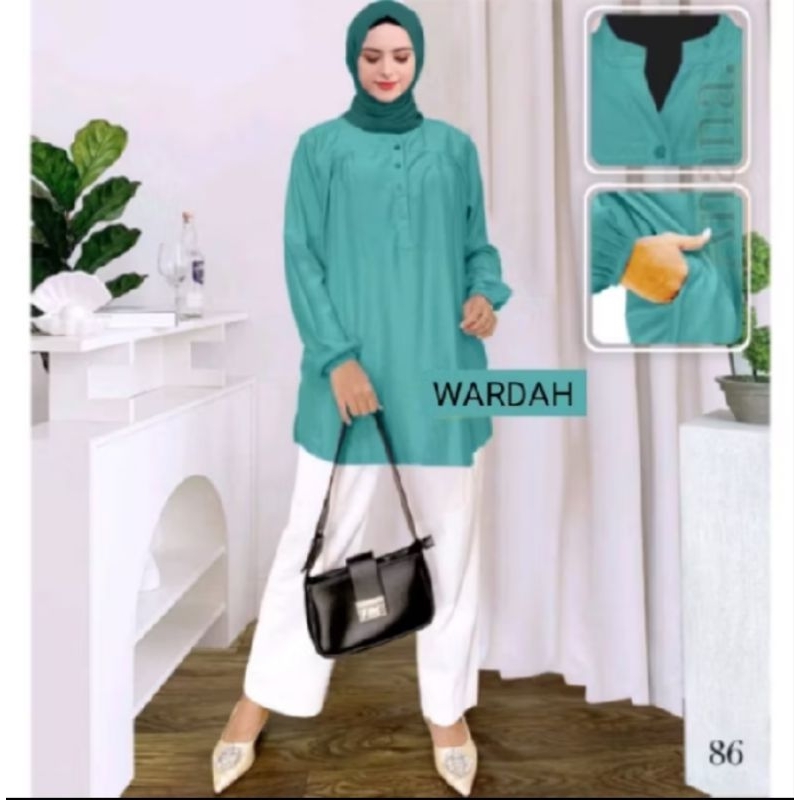 BLOUSE VISCOSE POLOS JUMBO WARNA HIJAU WARDAH/BLUS BIG SIZE/ATASAN WANITA