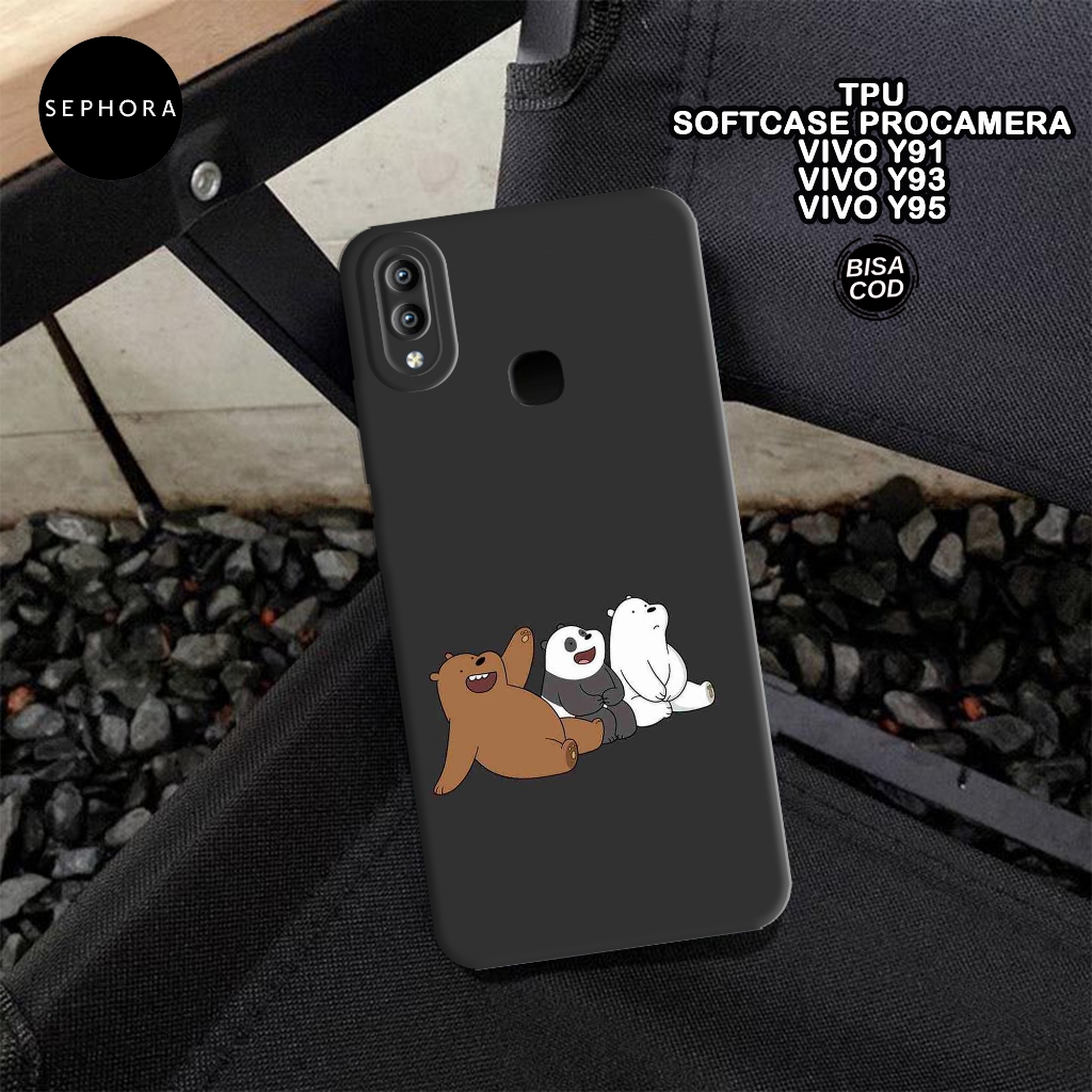 Softcase VIVO Y91 Y93 Y95 Terbaru - Fashion Case Bear Panda - Case VIVO Y91 Y93 Y95 - Case Pro Camer