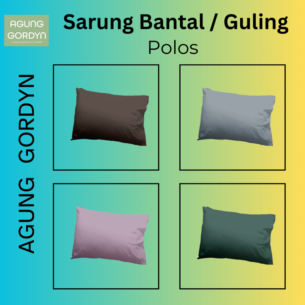 Sarung Bantal Guling Tidur Polos Murah Bahan Katun Microtex Premium Lembut