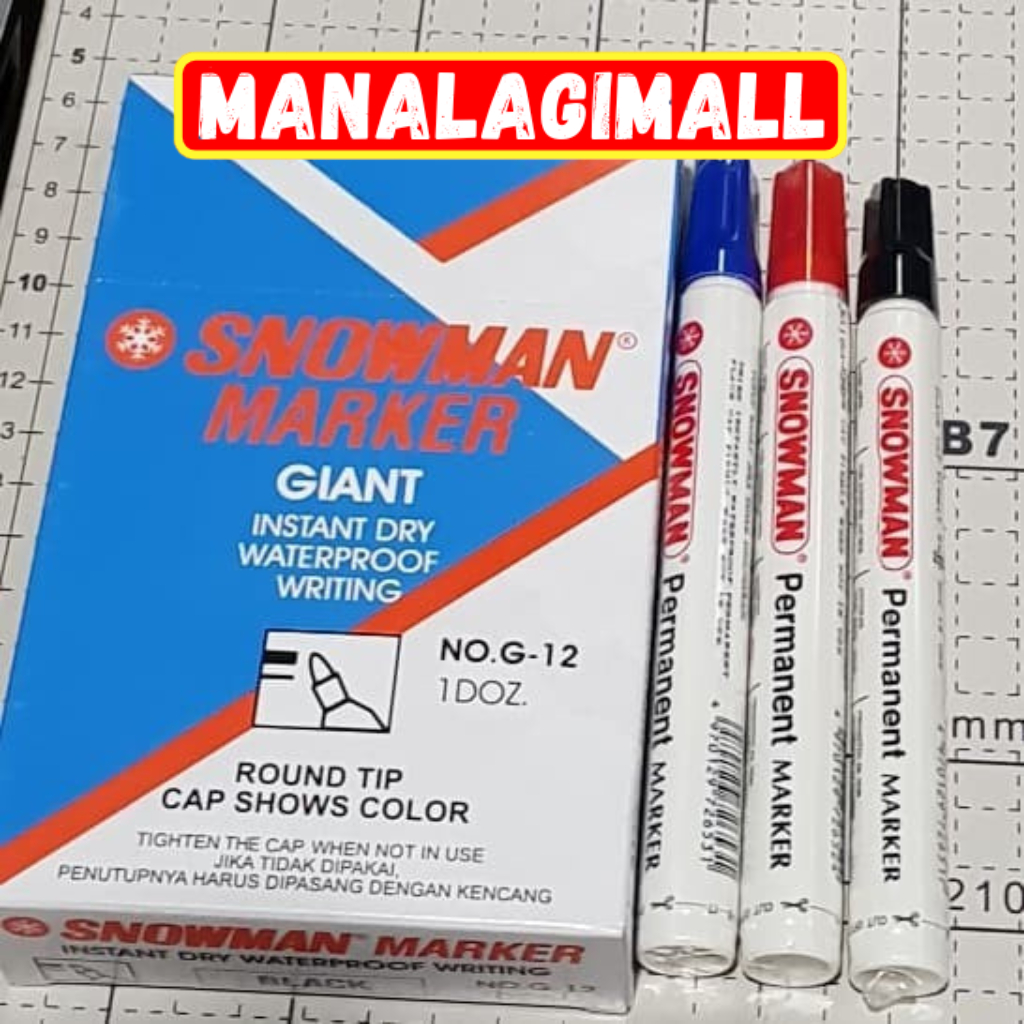 

Spidol Permanen Snowman G-12 / Spidol Snowman G-12 / Snowman G 12 / Snowman G12 / Permanent Marker G-12