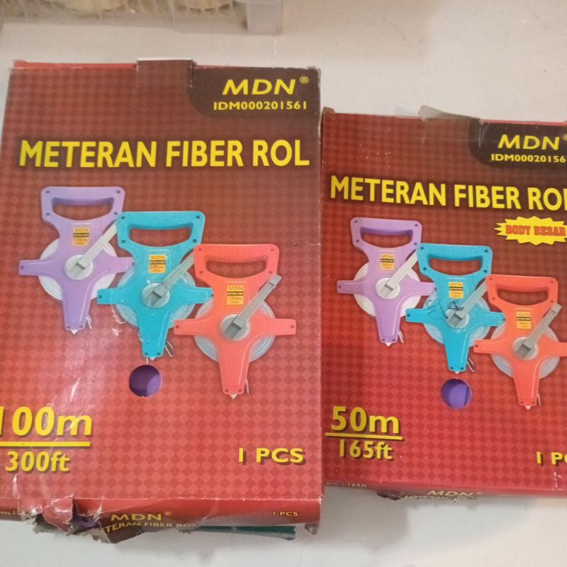 meteran fiber rol panjang 100m dan 50mtr